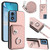 Moto G Play 2024 Organ Card Bag Ring Holder Phone Case with Long Lanyard - Pink