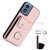 Moto G Play 2024 Organ Card Bag Ring Holder Phone Case with Long Lanyard - Pink