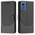 Moto G Play 2024 Oversea Honeycomb Embossing RFID Leather Phone Case - Black