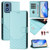 Moto G Play 2024 Oversea Honeycomb Embossing RFID Leather Phone Case - Mint Green