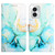 Moto G Play 2024 PT003 Marble Pattern Flip Leather Phone Case - Green