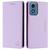 Moto G Play 2024 RC01 Dual-Folded Magnetic Suction RFID Leather Phone Case - Light Purple