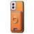Moto G Play 2024 Retro Cross Leather Ring Vertical Insert Card Bag MagSafe Phone Case - Yellow