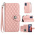 Moto G Play 2024 Rhombic Texture Flip Leather Phone Case with Lanyard - Coral Pink