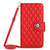 Moto G Play 2024 Rhombic Texture Flip Leather Phone Case with Long Lanyard - Red
