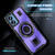 Moto G Play 2024 Ring Holder Carbon Fiber PC Hybrid TPU Phone Case - Purple