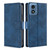 Moto G Play 2024 Skin Feel Crocodile Magnetic Clasp Leather Phone Case - Blue