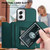 Moto G Play 2024 Skin Feel Four Card Slots Phone Case with Wrist Strap - Green