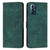 Moto G Play 2024 Skin Feel Stripe Pattern Leather Phone Case with Lanyard - Green