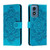 Moto G Play 2024 Sun Mandala Embossing Pattern Phone Leather Case - Blue