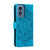 Moto G Play 2024 Sun Mandala Embossing Pattern Phone Leather Case - Blue