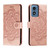 Moto G Play 2024 Sun Mandala Embossing Pattern Phone Leather Case - Rose Gold