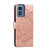 Moto G Play 2024 Sun Mandala Embossing Pattern Phone Leather Case - Rose Gold