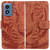 Moto G Play 2024 Tiger Embossing Pattern Leather Phone Case - Brown