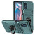 Moto G Play 2024 TPU+PC Shockproof Card Slot Phone Case with Metal Ring Holder - Green