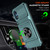 Moto G Play 2024 TPU+PC Shockproof Card Slot Phone Case with Metal Ring Holder - Green