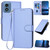Moto G Play 2024 YX0070 Carbon Fiber Buckle Leather Phone Case with Lanyard - Light Purple