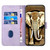 Moto G Power 5G 2024 Elephant Head Embossed Phone Leather Case with Lanyard - Light Purple
