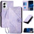 Moto G Power 5G 2024 Grid Butterfly Embossed Pattern Leather Phone Case with Lanyard - Light Purple