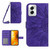 Moto G Power 5G 2024 HT04 Skin Feel Sun Flower Embossed Flip Leather Phone Case with Lanyard - Dark Purple