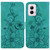 Moto G Power 5G 2024 Lily Embossed Leather Phone Case - Green