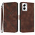 Moto G Power 5G 2024 Line Pattern Skin Feel Leather Phone Case - Coffee