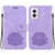 Moto G Power 5G 2024 Lotus Embossed Leather Phone Case - Purple