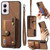 Moto G Power 5G 2024 Retro Cross Wristband Wallet Leather Back Phone Case - Brown