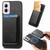 Moto G Power 5G 2024 Retro Magsafe Card Bag PU Back Cover Phone Case - Black