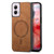 Moto G Power 5G 2024 Retro Magsafe Magnetic PU Back Cover Phone Case - Brown