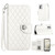 Moto G Power 5G 2024 Rhombic Texture Flip Leather Phone Case with Lanyard - White