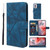 Moto G Power 5G 2024 Skin Feel Geometric Lines Leather Phone Case - Blue