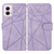 Moto G Power 5G 2024 Skin Feel Geometric Lines Leather Phone Case - Purple