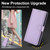 Moto G Power 5G 2024 Skin Feel Pure Color Card Slots Leather Phone Case with Dual Lanyard - Purple