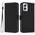Moto G Power 5G 2024 Skin Feel Solid Color Leather Phone Case with Lanyard - Black