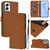 Moto G Power 5G 2024 Skin Feel Solid Color Leather Phone Case with Lanyard - Brown