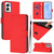 Moto G Power 5G 2024 Skin Feel Solid Color Leather Phone Case with Lanyard - Red