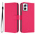 Moto G Power 5G 2024 Skin Feel Solid Color Leather Phone Case with Lanyard - Rose Red
