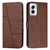Moto G Power 5G 2024 Stitching Calf Texture Buckle Leather Phone Case - Brown