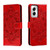 Moto G Power 5G 2024 Sun Mandala Embossing Pattern Phone Leather Case - Red