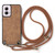 Moto G Power 5G 2024 Vintage Leather PC Back Cover Phone Case with Crossbody Strap - Brown