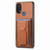 Moto G Stylus 5G 2024 Carbon Fiber Fold Stand Elastic Card Bag Phone Case - Brown