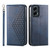 Moto G Stylus 5G 2024 Cubic Grid Calf Texture Magnetic Leather Phone Case - Blue