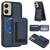 Moto G Stylus 5G 2024 CX01 Detachable Magsafe Magnetic Card Bag Phone Case - Dark Blue