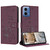 Moto G Stylus 5G 2024 Embossed Kitten Phone Leather Case with Lanyard - Wine Red
