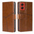 Moto G Stylus 5G 2024 Geometric Stitching Leather Phone Case - Light Brown