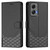 Moto G Stylus 5G 2024 Honeycomb Embossing RFID Leather Phone Case - Black