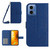 Moto G Stylus 5G 2024 HT04 Skin Feel Sun Flower Embossed Flip Leather Phone Case with Lanyard - Dark Blue