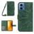 Moto G Stylus 5G 2024 HT04 Skin Feel Sun Flower Embossed Flip Leather Phone Case with Lanyard - Green