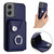 Moto G Stylus 5G 2024 Organ Card Bag Ring Holder Phone Case - Blue